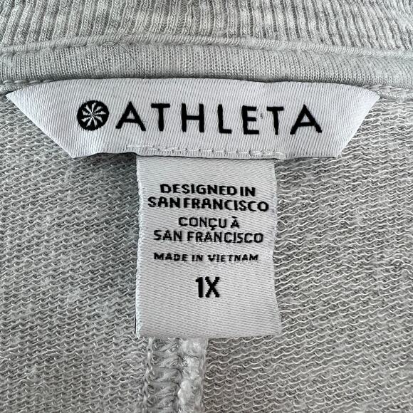 ATHLETA Pranayama Gray Restore Wrap Cardigan Sweater Stretch Drop Shoulder Sz 1X - Picture 6 of 8
